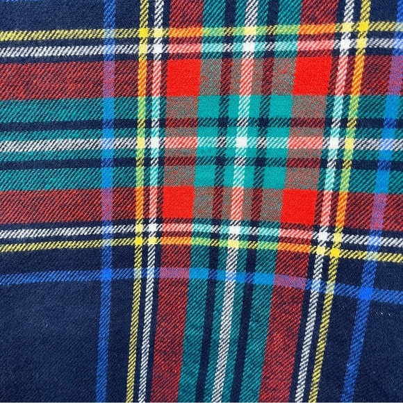 Chaps Red Blue Button Down Flannel Plaid Long Sleeve Shirt - Picture 7 of 16